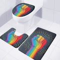 LGBT Pride Rainbow Hand Print 3 Piece Bath Mat Set