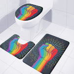 LGBT Pride Rainbow Hand Print 3 Piece Bath Mat Set