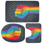LGBT Pride Rainbow Hand Print 3 Piece Bath Mat Set