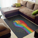 LGBT Pride Rainbow Hand Print Area Rug