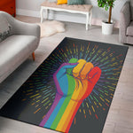 LGBT Pride Rainbow Hand Print Area Rug