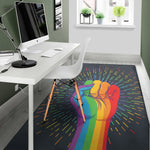 LGBT Pride Rainbow Hand Print Area Rug