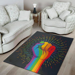 LGBT Pride Rainbow Hand Print Area Rug