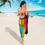 LGBT Pride Rainbow Hand Print Beach Sarong Wrap