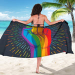 LGBT Pride Rainbow Hand Print Beach Sarong Wrap