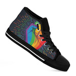 LGBT Pride Rainbow Hand Print Black High Top Shoes