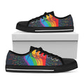 LGBT Pride Rainbow Hand Print Black Low Top Sneakers