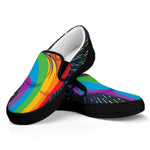 LGBT Pride Rainbow Hand Print Black Slip On Shoes