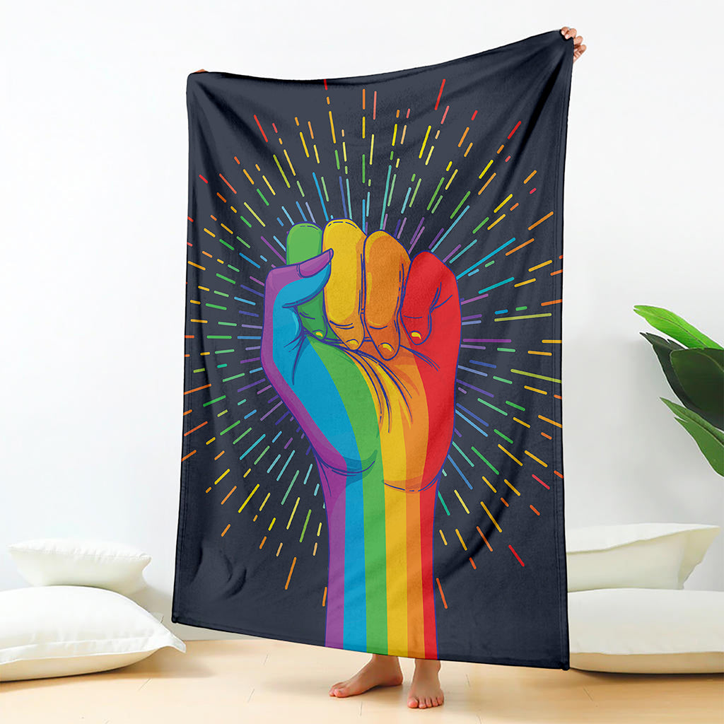 LGBT Pride Rainbow Hand Print Blanket