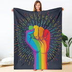 LGBT Pride Rainbow Hand Print Blanket
