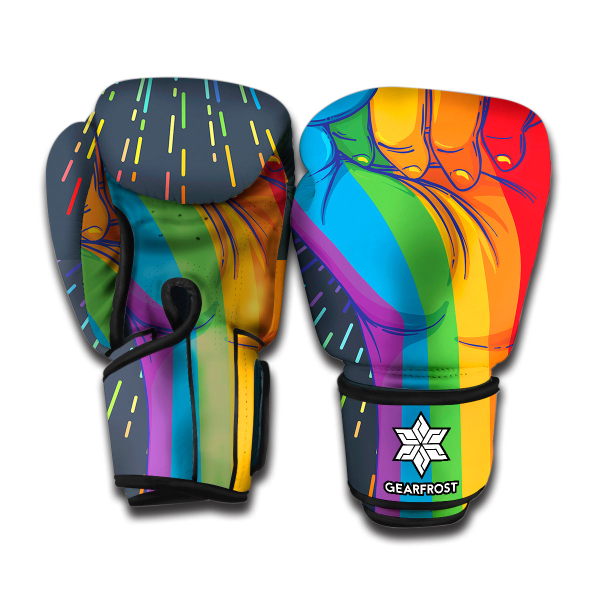 LGBT Pride Rainbow Hand Print Boxing Gloves