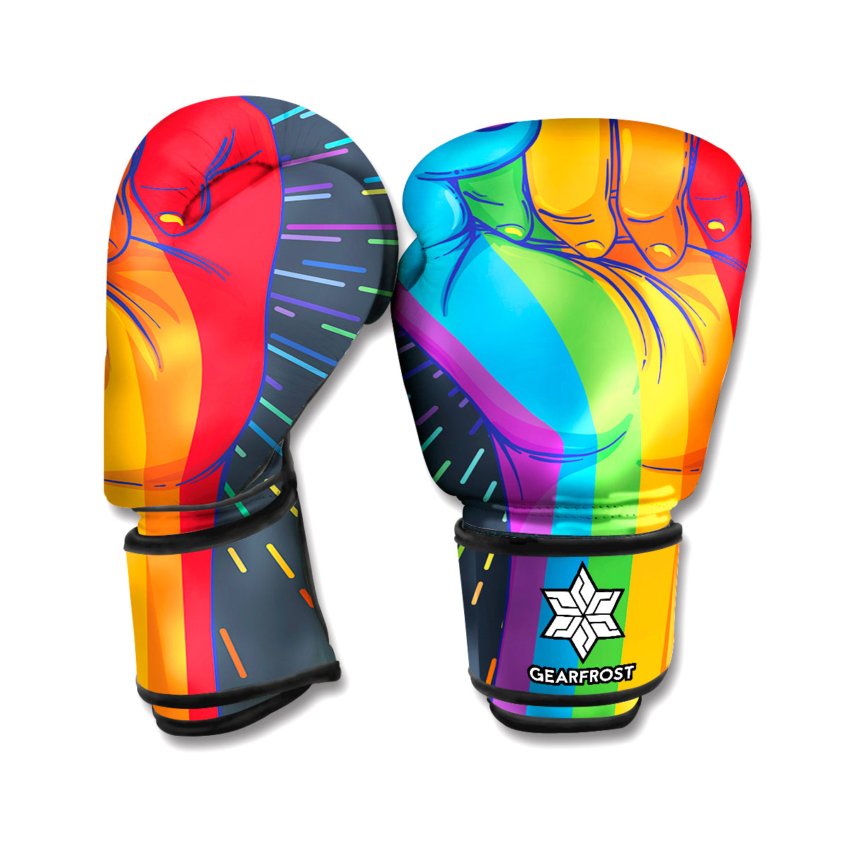 LGBT Pride Rainbow Hand Print Boxing Gloves