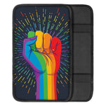 LGBT Pride Rainbow Hand Print Car Center Console Cover