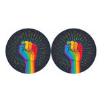 LGBT Pride Rainbow Hand Print Car Coasters