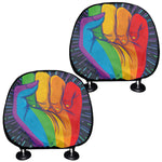 LGBT Pride Rainbow Hand Print Car Headrest Covers