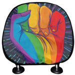 LGBT Pride Rainbow Hand Print Car Headrest Covers