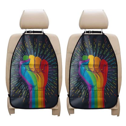 LGBT Pride Rainbow Hand Print Car Seat Organizers