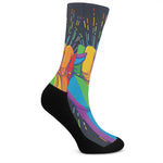 LGBT Pride Rainbow Hand Print Crew Socks