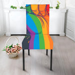 LGBT Pride Rainbow Hand Print Dining Chair Slipcover