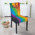 LGBT Pride Rainbow Hand Print Dining Chair Slipcover