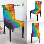 LGBT Pride Rainbow Hand Print Dining Chair Slipcover
