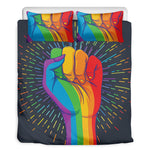 LGBT Pride Rainbow Hand Print Duvet Cover Bedding Set