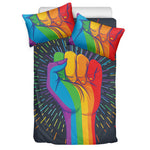 LGBT Pride Rainbow Hand Print Duvet Cover Bedding Set