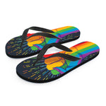 LGBT Pride Rainbow Hand Print Flip Flops