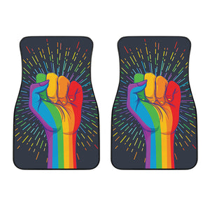 LGBT Pride Rainbow Hand Print Front Car Floor Mats