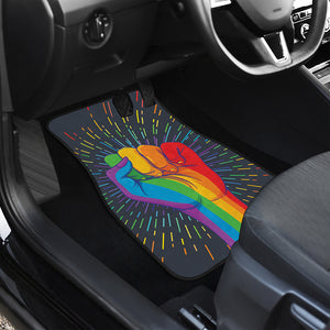 LGBT Pride Rainbow Hand Print Front Car Floor Mats