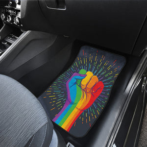 LGBT Pride Rainbow Hand Print Front Car Floor Mats