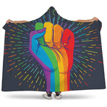 LGBT Pride Rainbow Hand Print Hooded Blanket