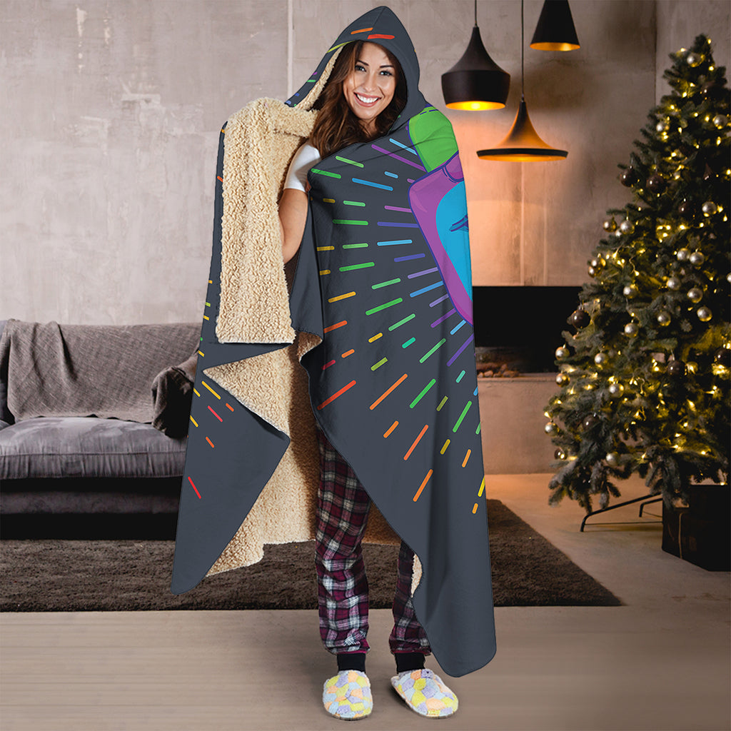LGBT Pride Rainbow Hand Print Hooded Blanket
