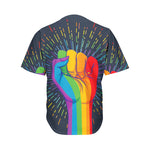 LGBT Pride Rainbow Hand Print Men's Baseball Jersey