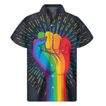 LGBT Pride Rainbow Hand Print Men's Short Sleeve Shirt