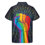 LGBT Pride Rainbow Hand Print Men's Short Sleeve Shirt