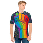 LGBT Pride Rainbow Hand Print Men's T-Shirt