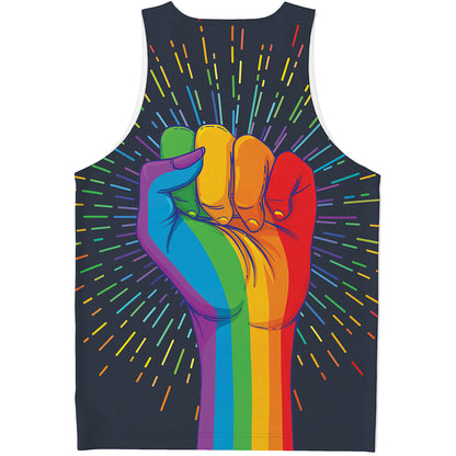 LGBT Pride Rainbow Hand Print Men's Tank Top