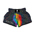 LGBT Pride Rainbow Hand Print Muay Thai Boxing Shorts