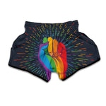 LGBT Pride Rainbow Hand Print Muay Thai Boxing Shorts