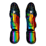 LGBT Pride Rainbow Hand Print Muay Thai Shin Guard