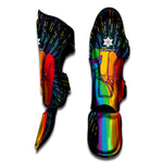 LGBT Pride Rainbow Hand Print Muay Thai Shin Guard