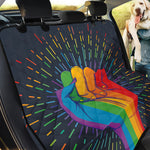 LGBT Pride Rainbow Hand Print Pet Car Back Seat Cover