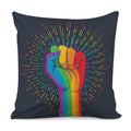 LGBT Pride Rainbow Hand Print Pillow Cover