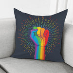 LGBT Pride Rainbow Hand Print Pillow Cover