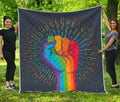 LGBT Pride Rainbow Hand Print Quilt