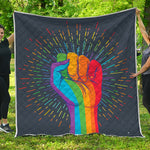 LGBT Pride Rainbow Hand Print Quilt