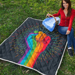 LGBT Pride Rainbow Hand Print Quilt