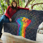 LGBT Pride Rainbow Hand Print Quilt