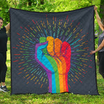 LGBT Pride Rainbow Hand Print Quilt